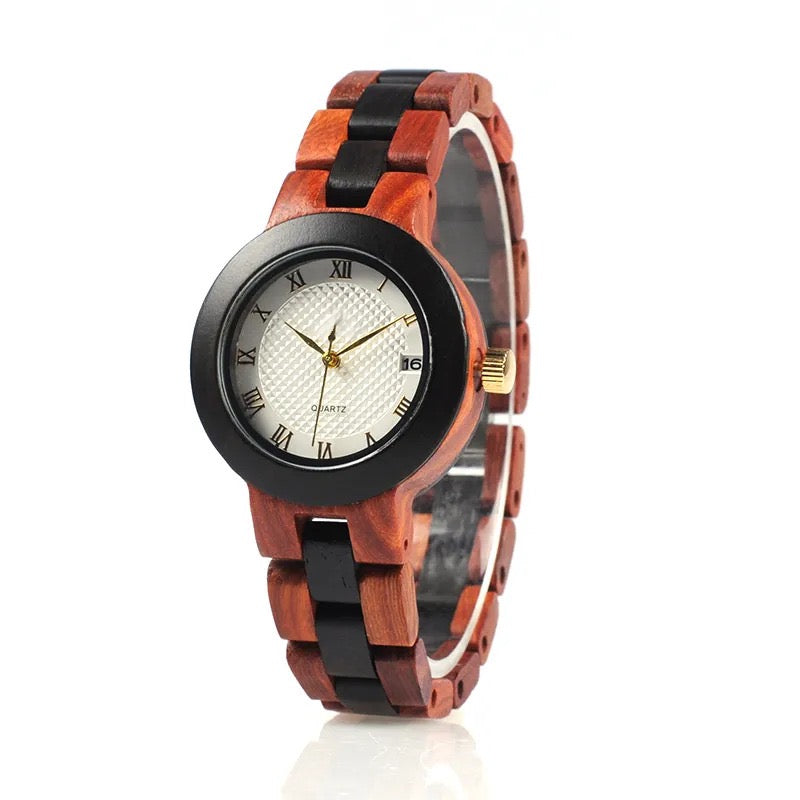 Two-tone Wooden Watch - For Women