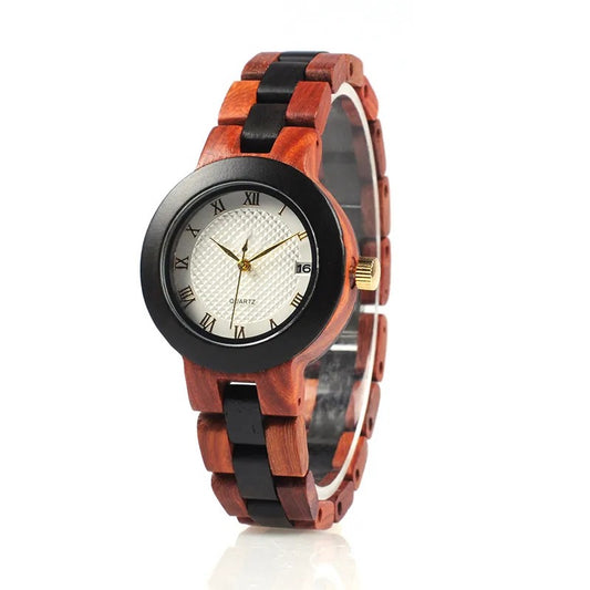 Two-tone Wooden Watch - For Women