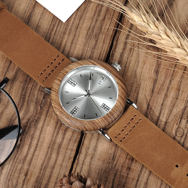 Sheriff Wooded Watch - For Woman