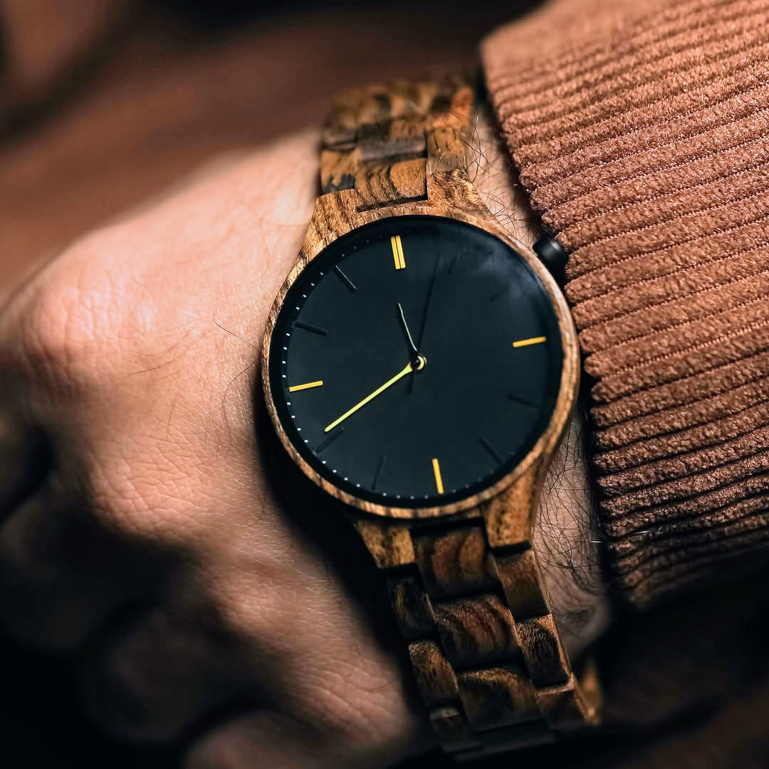 Men's HandMade Series Zebra Wood Watch