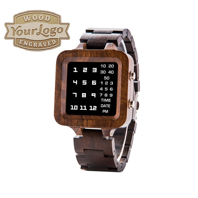Limited Edition Digital Wooden Watch - For Man