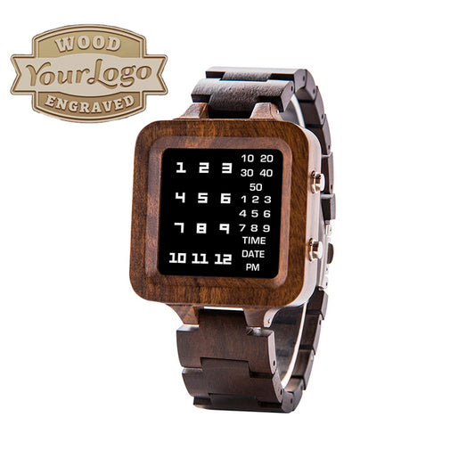 Limited Edition Digital Wooden Watch - For Man
