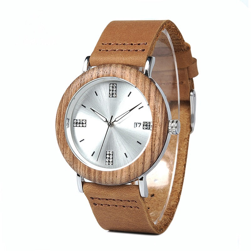 Sheriff Wooded Watch - For Woman