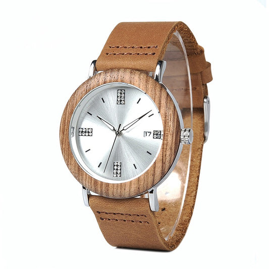 Sheriff Wooded Watch - For Woman
