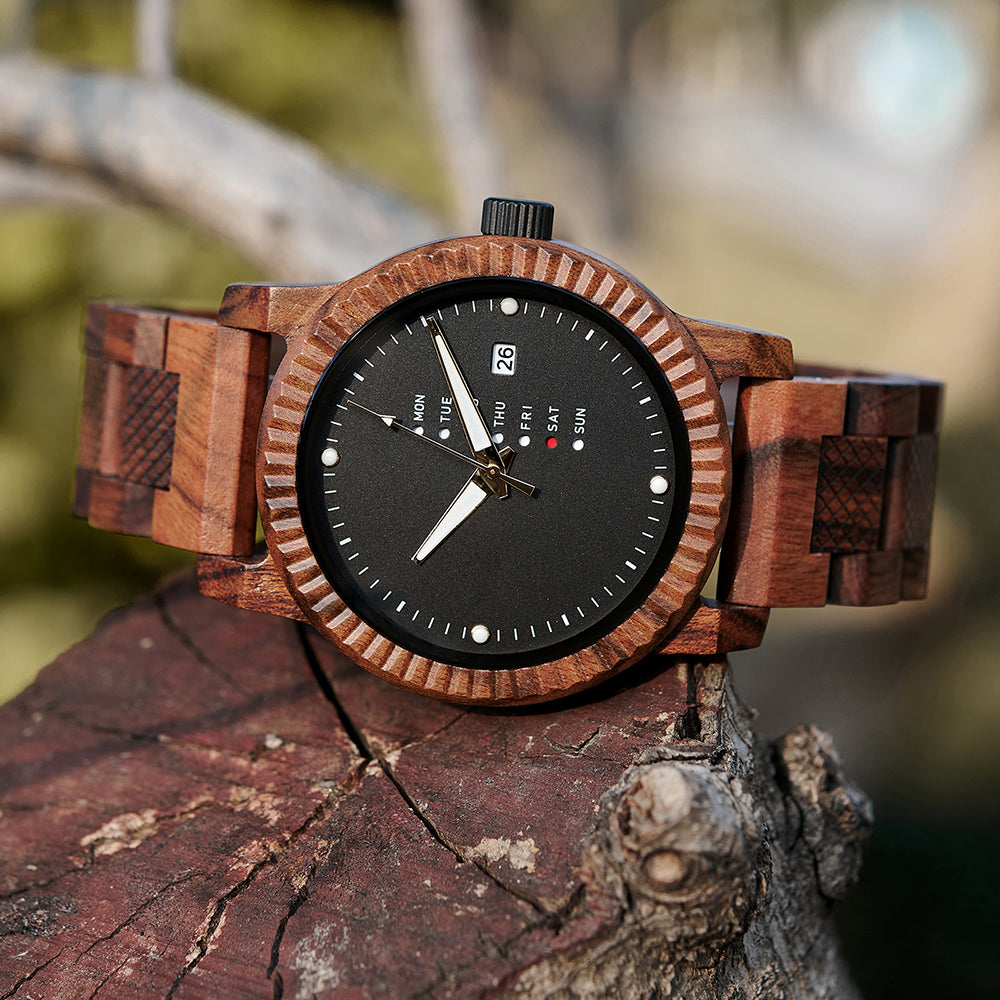 Gold Mine Wooden Watch - For Man