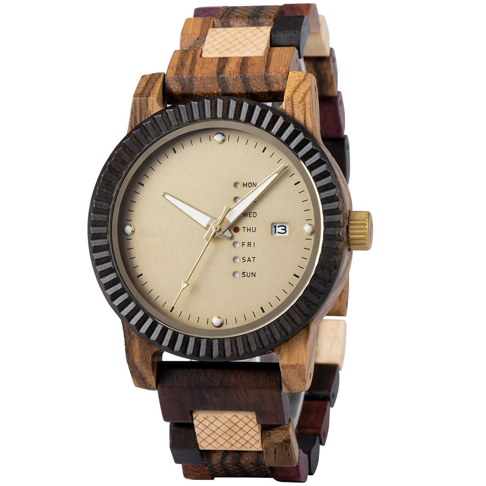 Gold Mine Wooden Watch - For Man