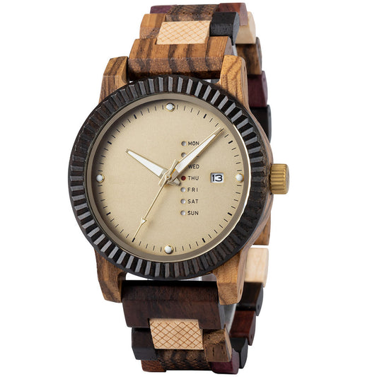 Gold Mine Wooden Watch - For Man