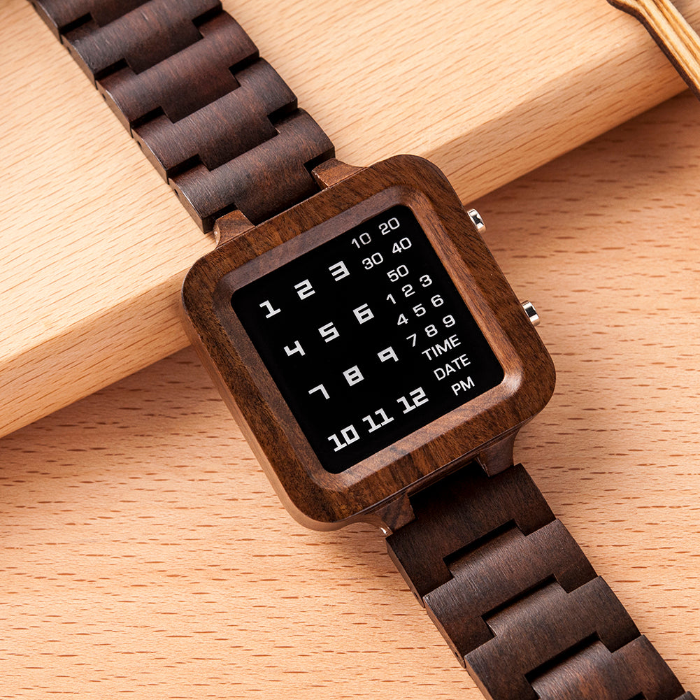 Limited Edition Digital Wooden Watch - For Man