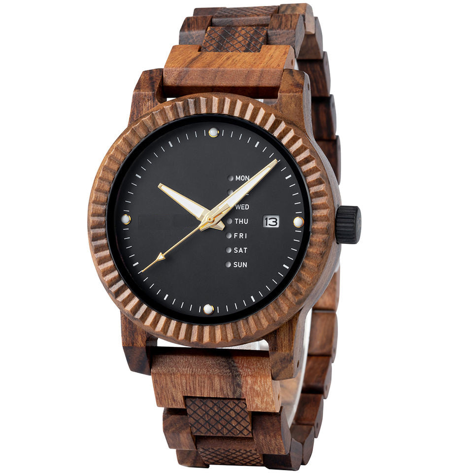Gold Mine Wooden Watch - For Man