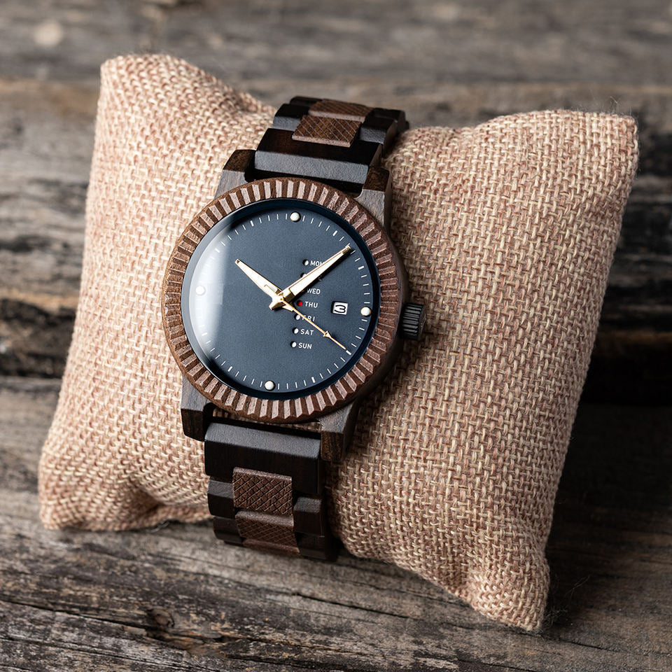 Gold Mine Wooden Watch - For Man