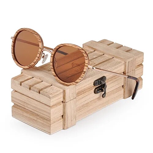 Cat Eye Wood Sunglasses  Polaroid Lens with Metal legs for Women and Men