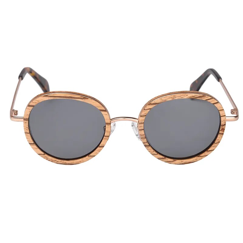 Cat Eye Wood Sunglasses Polaroid Lens with Metal legs for Women and Men