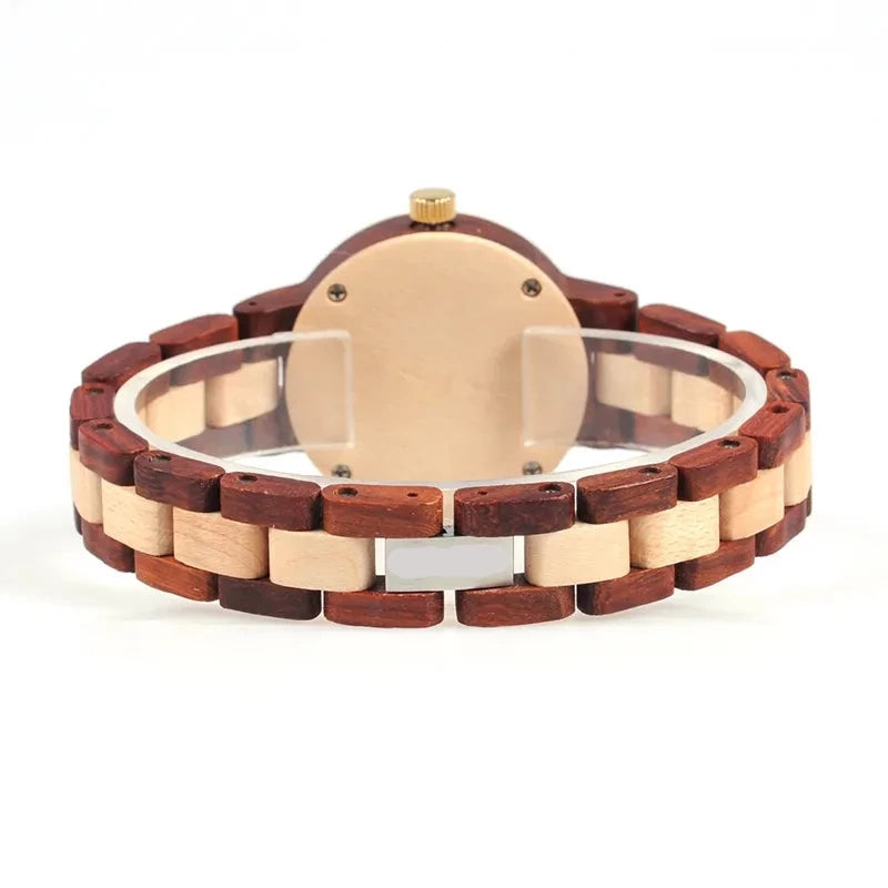 Two-tone Wooden Watch - For Women