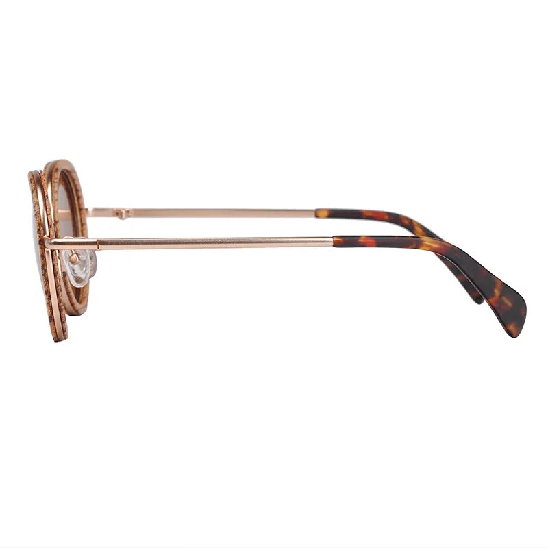 Cat Eye Wood Sunglasses Polaroid Lens with Metal legs for Women and Men