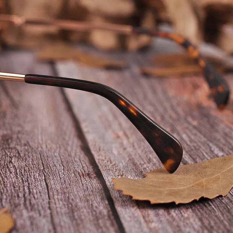 Cat Eye Wood Sunglasses Polaroid Lens with Metal legs for Women and Men