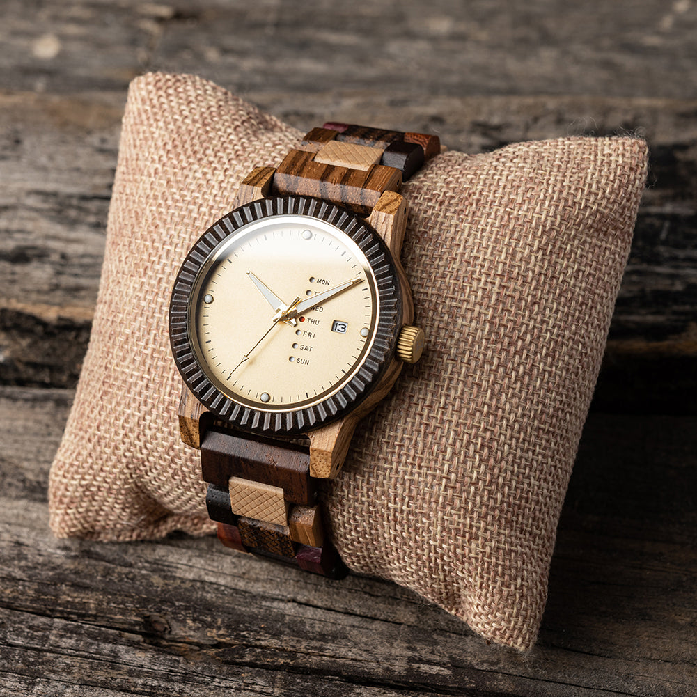 Gold Mine Wooden Watch - For Man
