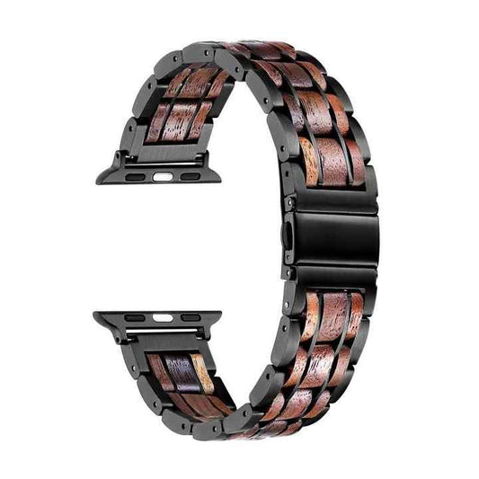 iWatch Black + Stainless steel Watch Strap - For Apple Watch