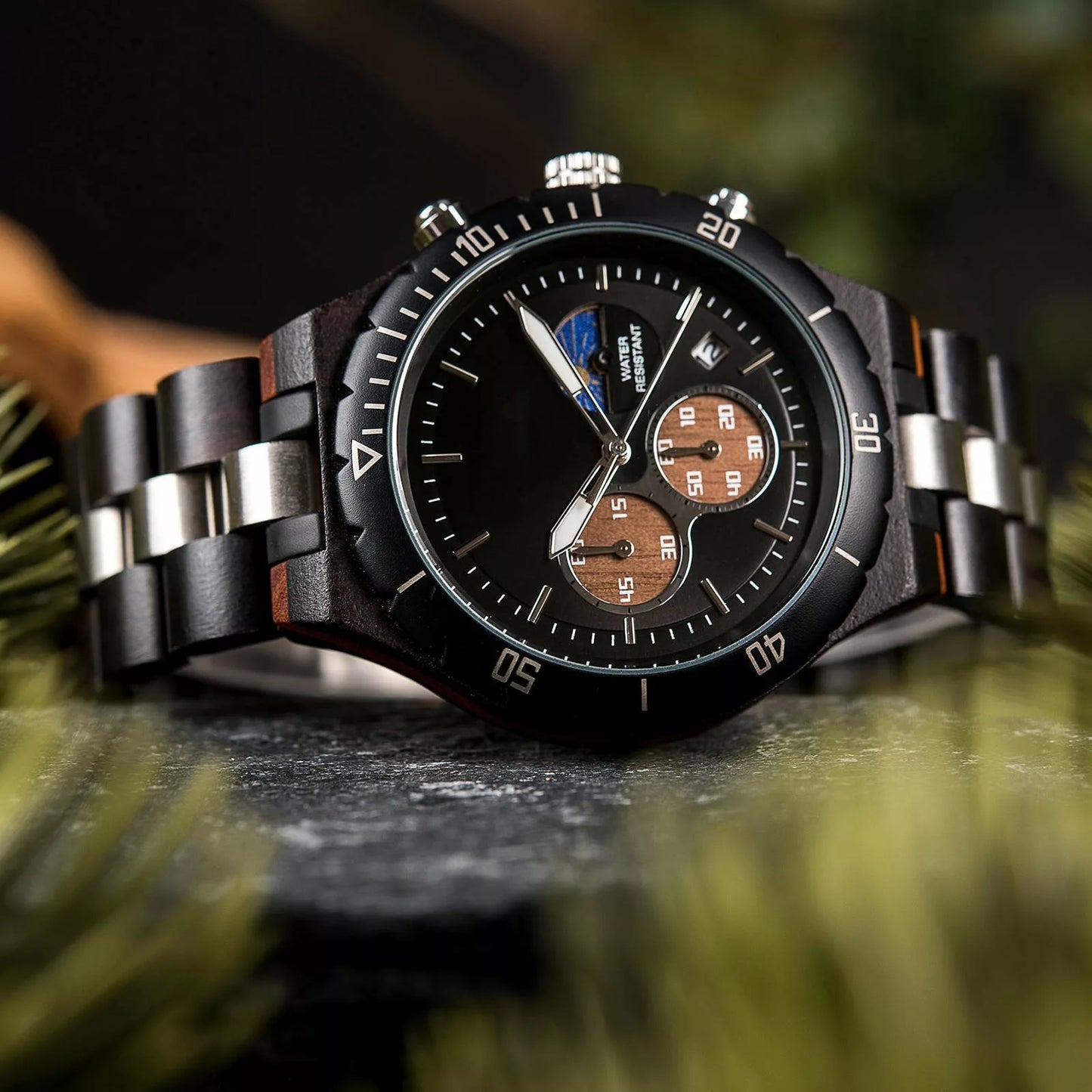 Alfa Male Luxury Black Chronograph Watch  - For Man