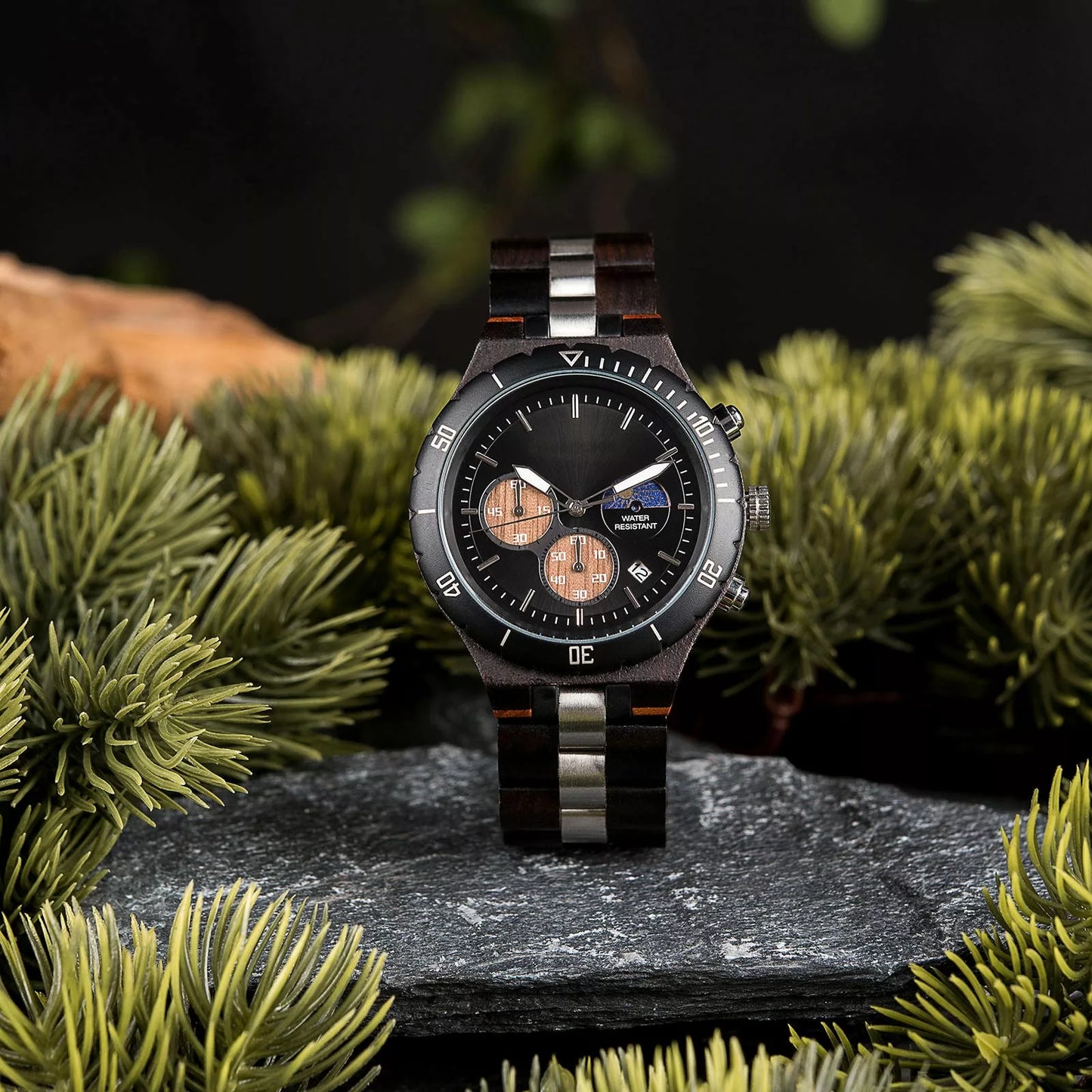 Alfa Male Luxury Black Chronograph Watch  - For Man