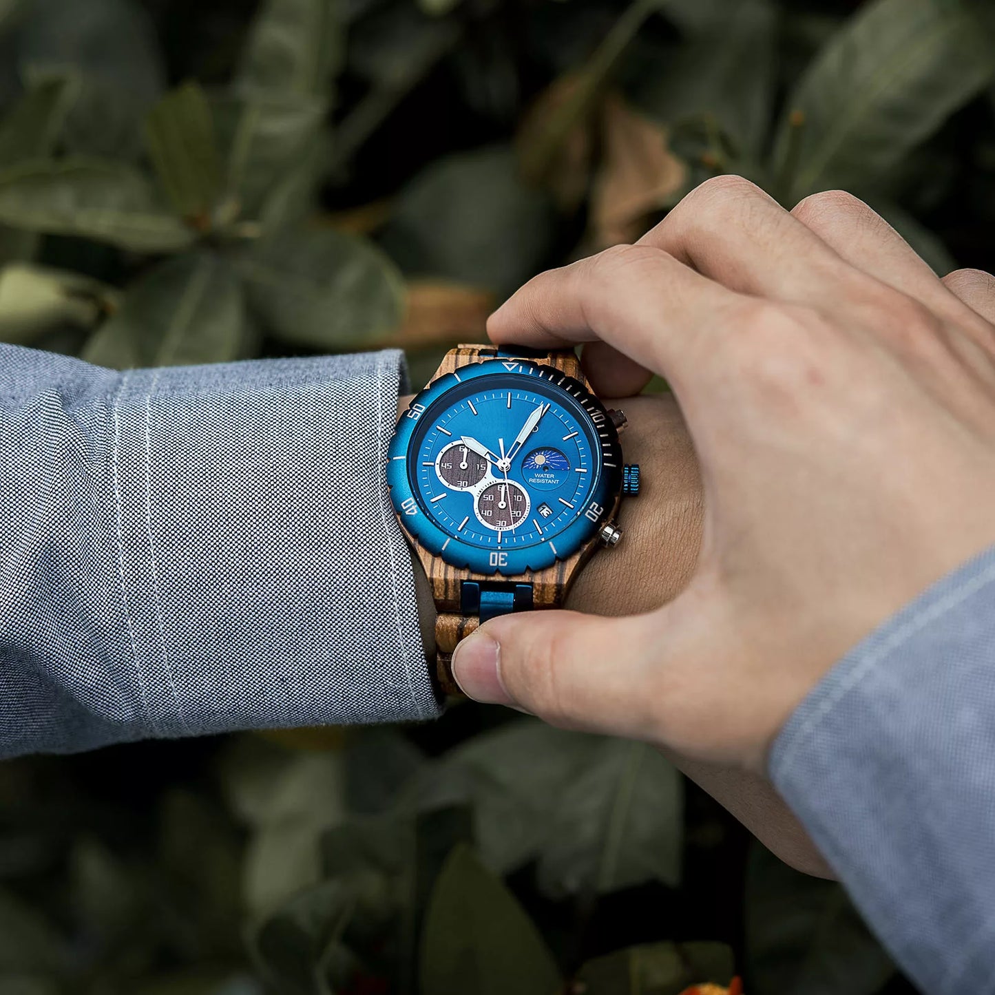 Alfa Male Luxury Blue Chronograph Watch  - For Man