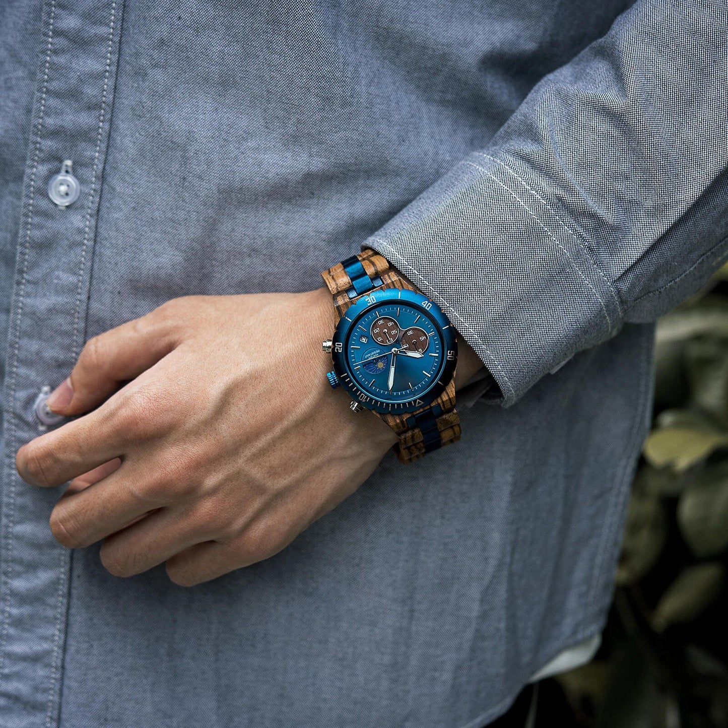 Alfa Male Luxury Blue Chronograph Watch  - For Man