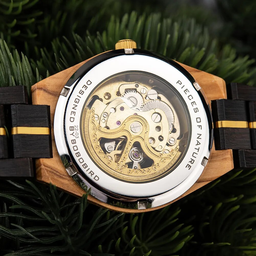 Harmony Mechanical  BlackGold Wood Watch- For Man