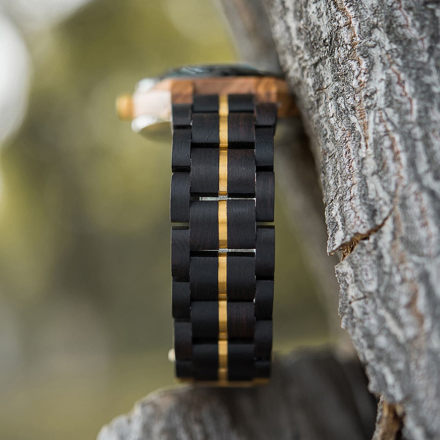 Gold veins Wooden Watch - For Man