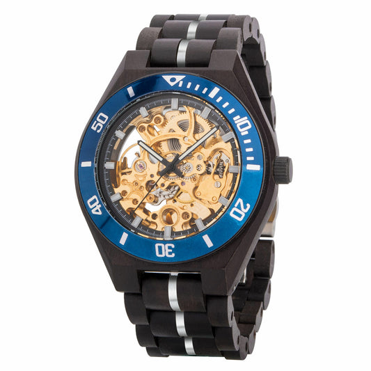 Harmony Mechanical  BlueGold Wood Watch- For Man