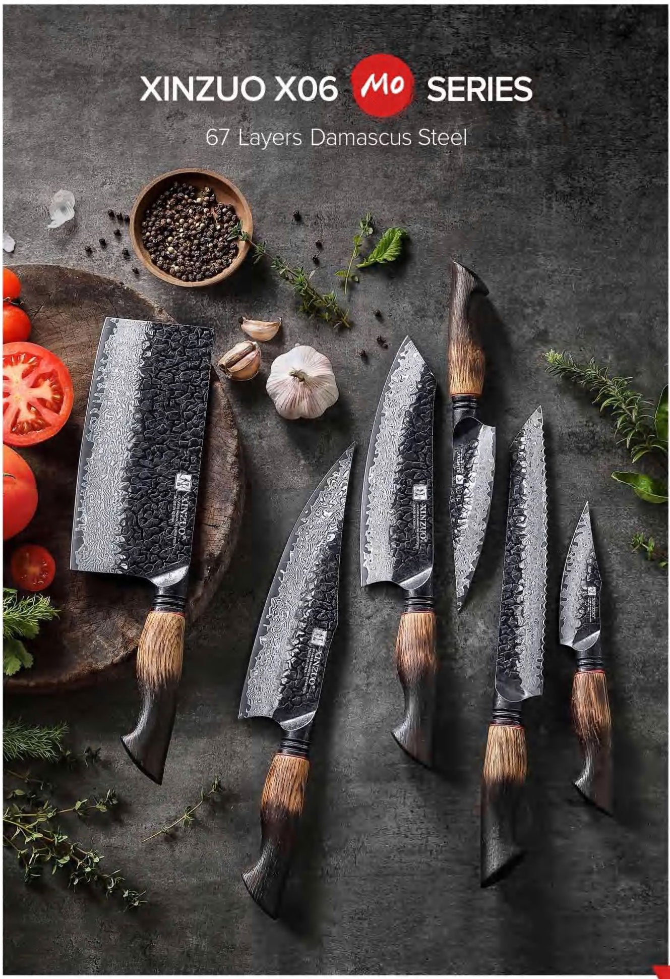 The Artisan Chef's 6-Piece Damascus Steel Knife Collection