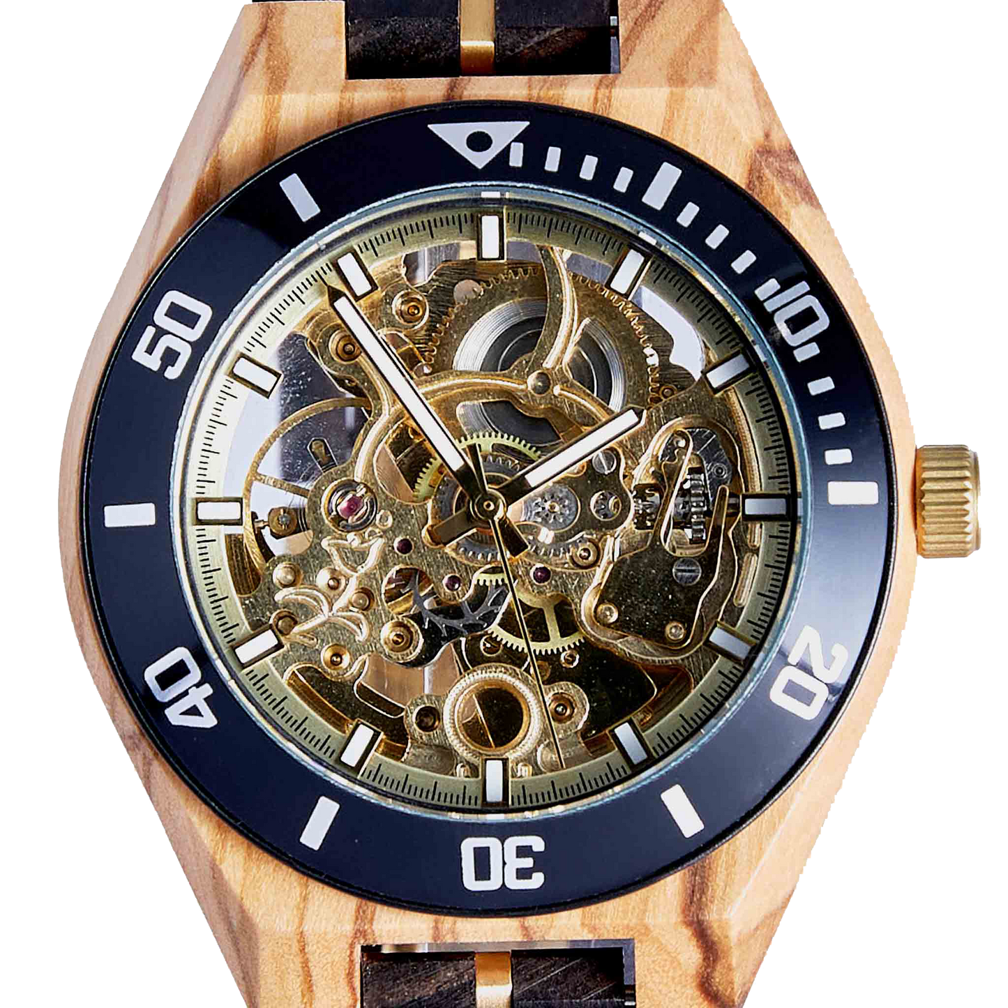 Gold veins Wooden Watch - For Man