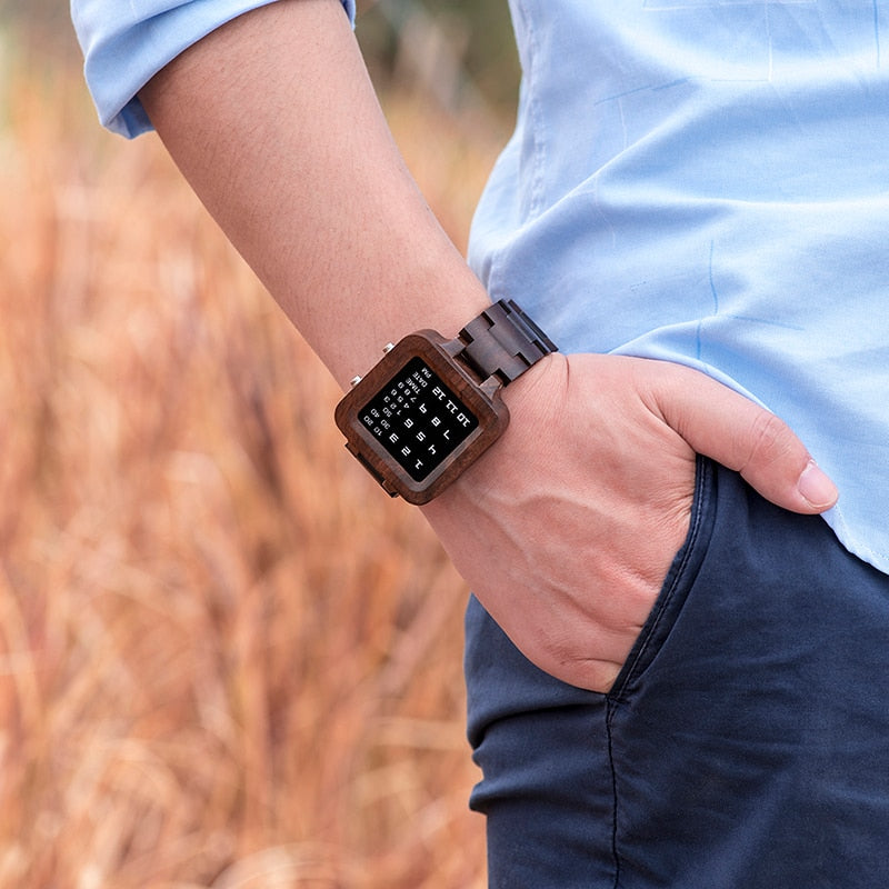 Limited Edition Digital Wooden Watch - For Man