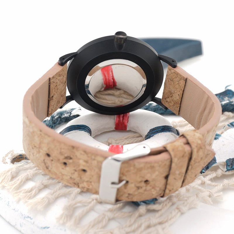 Clean Bamboo Watch with Leather Band - Unisex