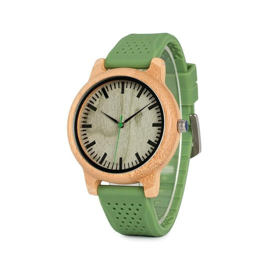 GoGreen Bamboo Watch With Silicone Band