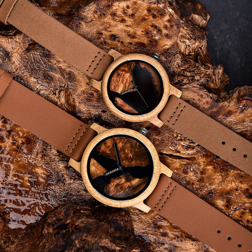 Flawless Leather epoxy island Watch - For Woman