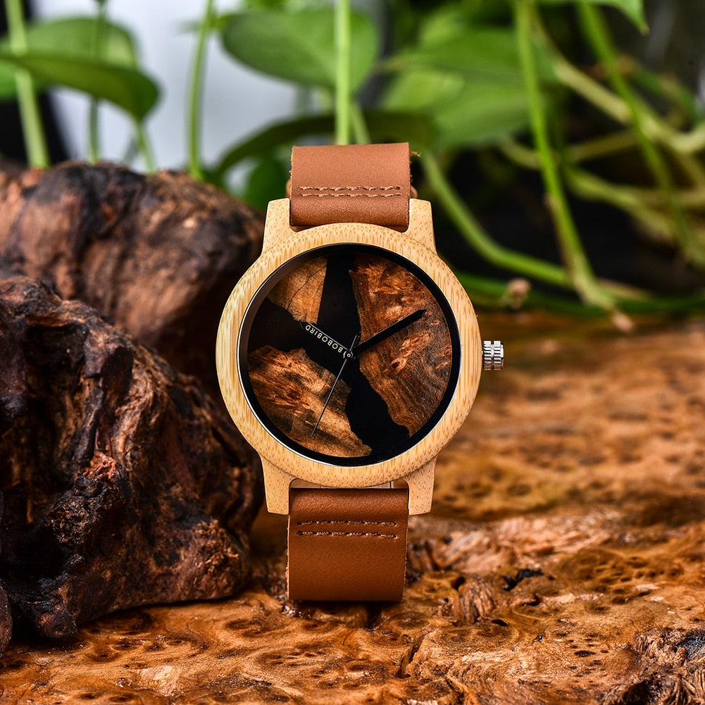 Flawless Leather epoxy island Watch - For Woman