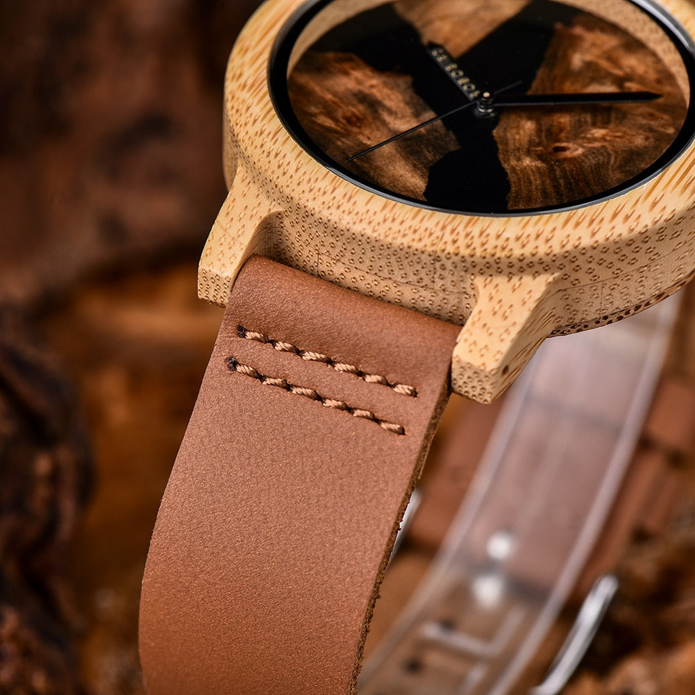 Flawless Leather epoxy island Watch - For Woman