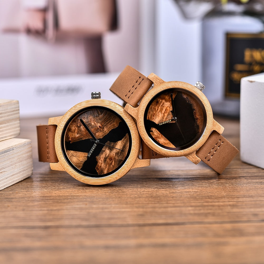 Flawless Leather epoxy island Watch - For Woman