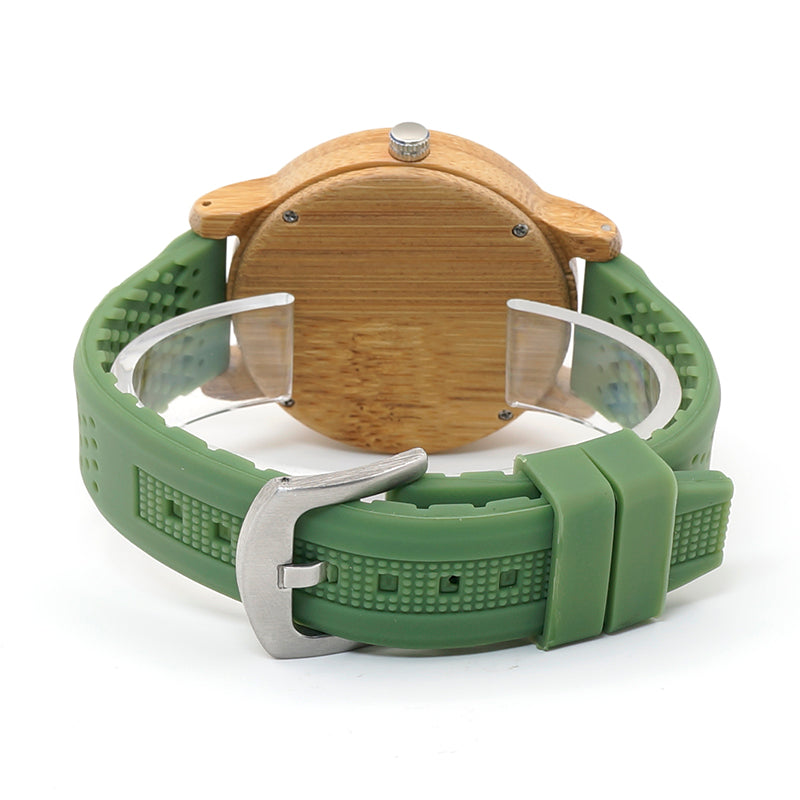 GoGreen Bamboo Watch With Silicone Band