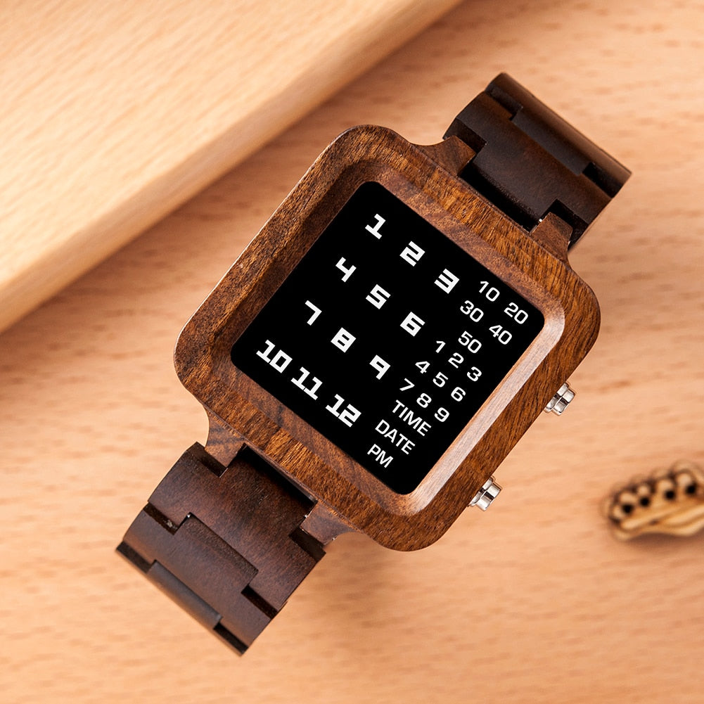 Limited Edition Digital Wooden Watch - For Man