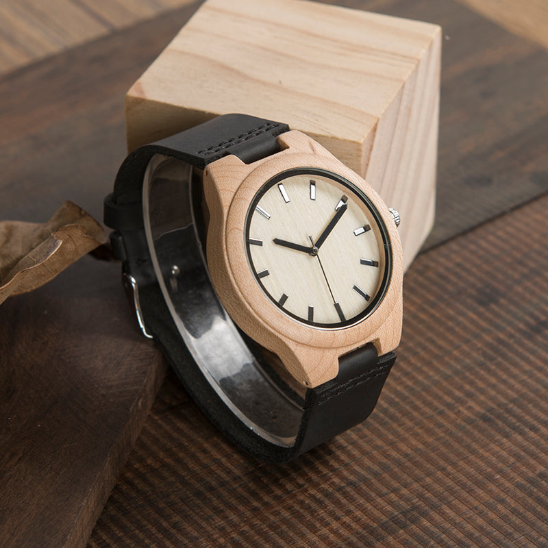 Luxury Wood and Leather TimePiece