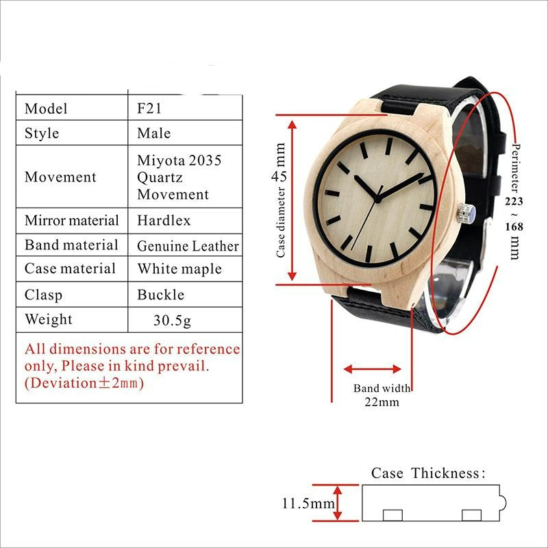 Luxury Wood and Leather TimePiece