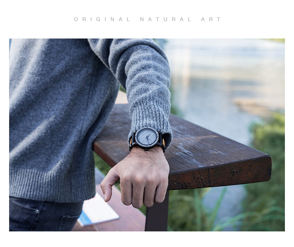 Marble Wood Watch - For Man