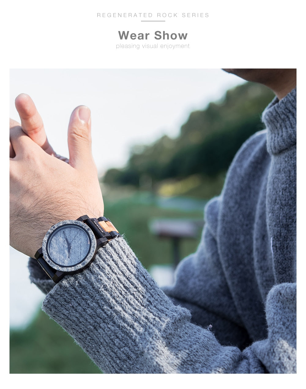 Marble Wood Watch - For Man