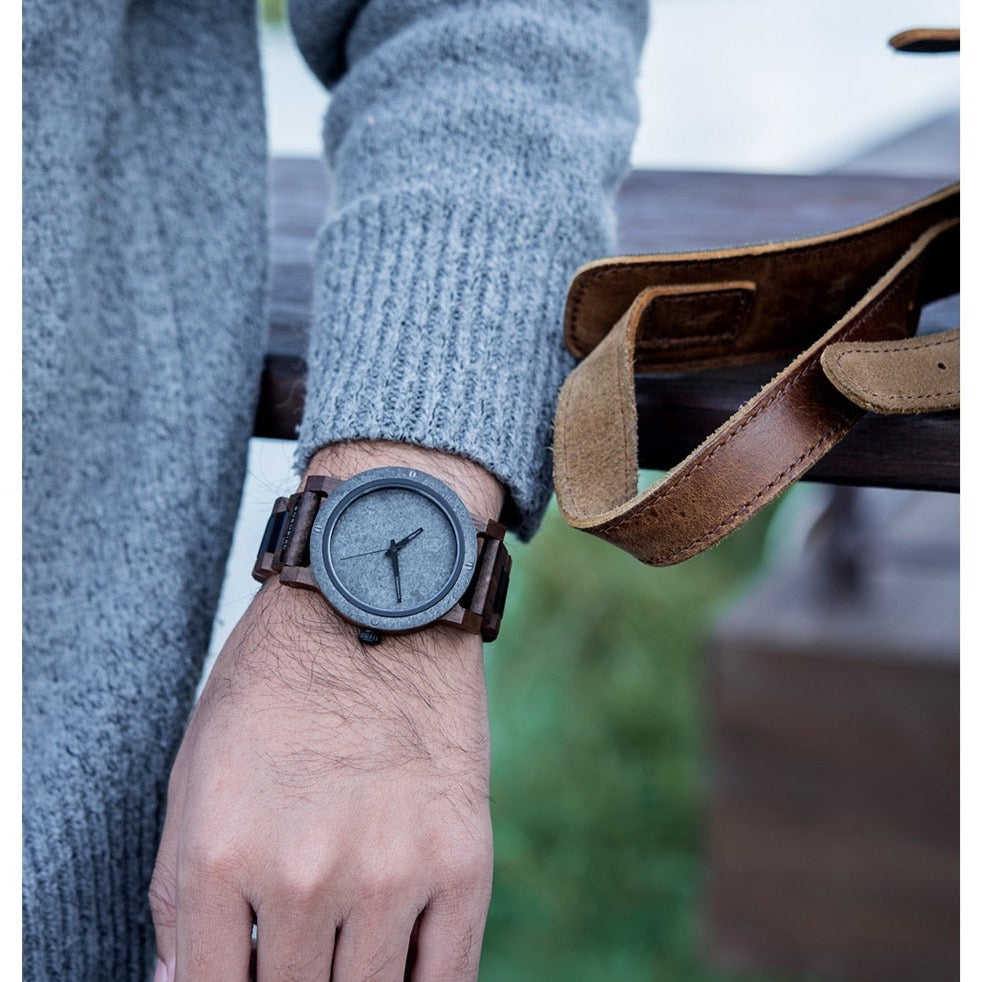 Marble Wood Watch - For Man