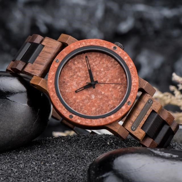 Marble Wood Watch - For Man