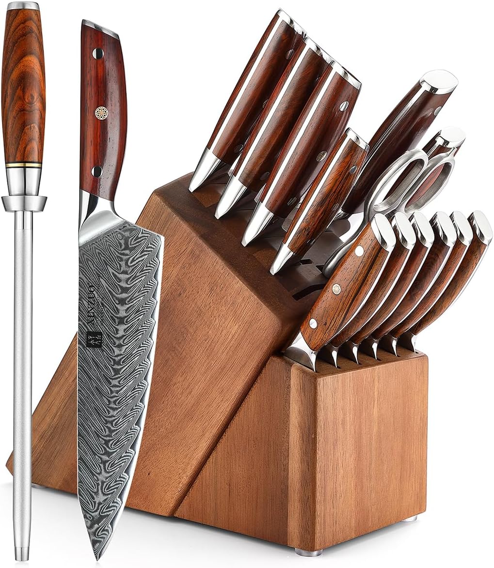 The Master Chef's 15-Piece Damascus Steel Knife Set