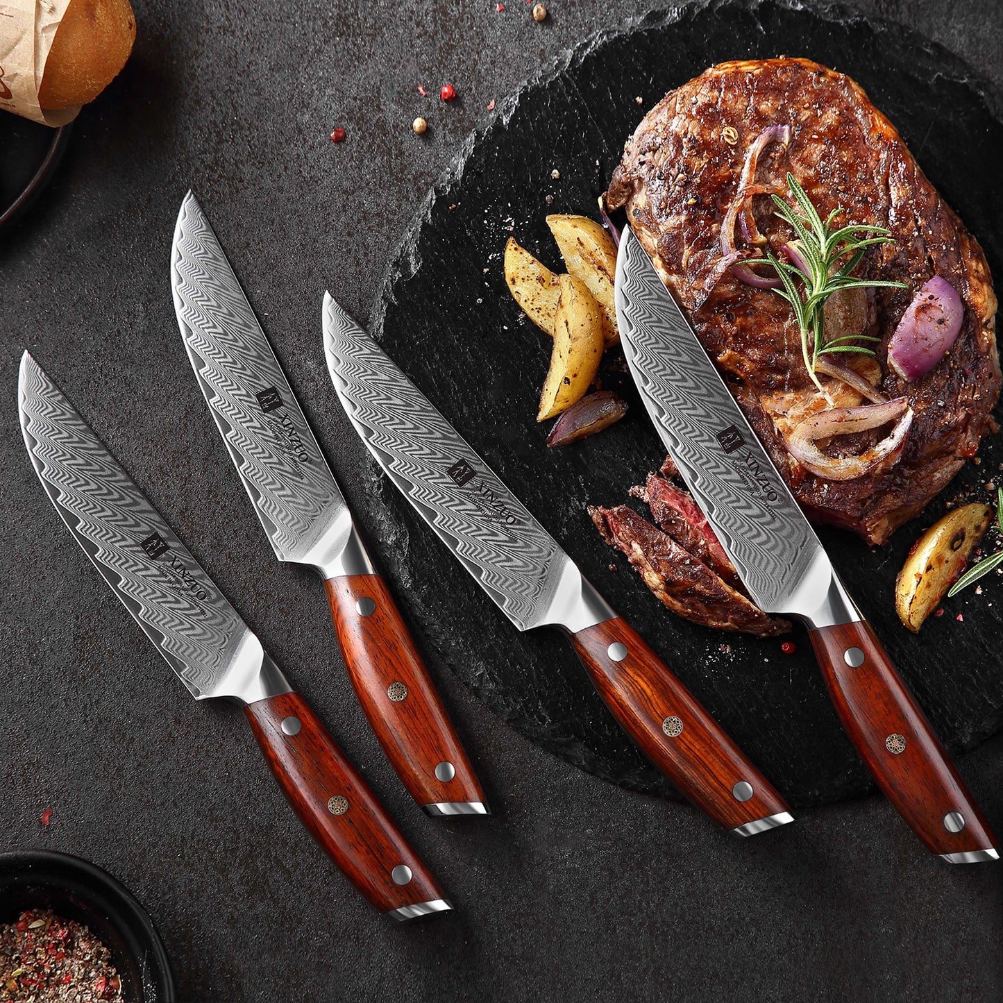 The Master Chef's 15-Piece Damascus Steel Knife Set