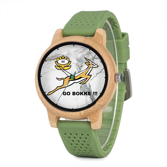 Go Bokker - Springbok Rugby Wooden Watch
