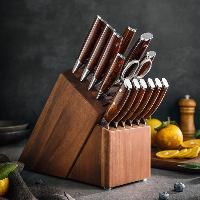The Master Chef's 15-Piece Damascus Steel Knife Set