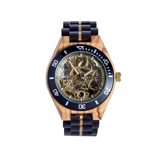 Gold veins Wooden Watch - For Man